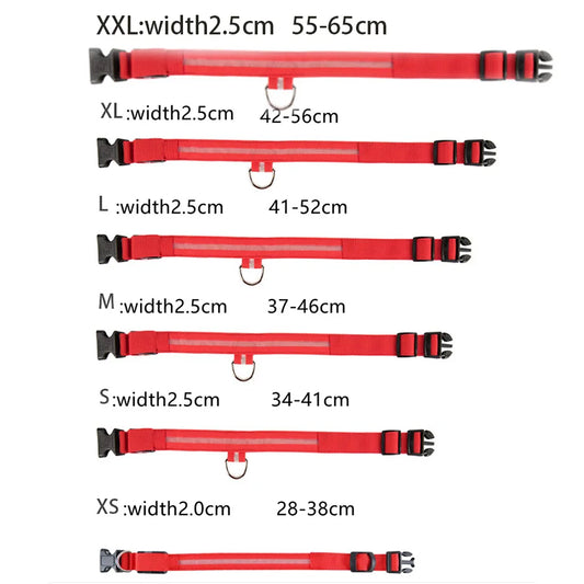 Luminous LED Illuminated collar lights up, flashes, and glows. Collar is comfortable, lightweight, skin-friendly, and stylish. The glowing, flashing, or luminous light makes your pet visible at night or in bad weather conditi