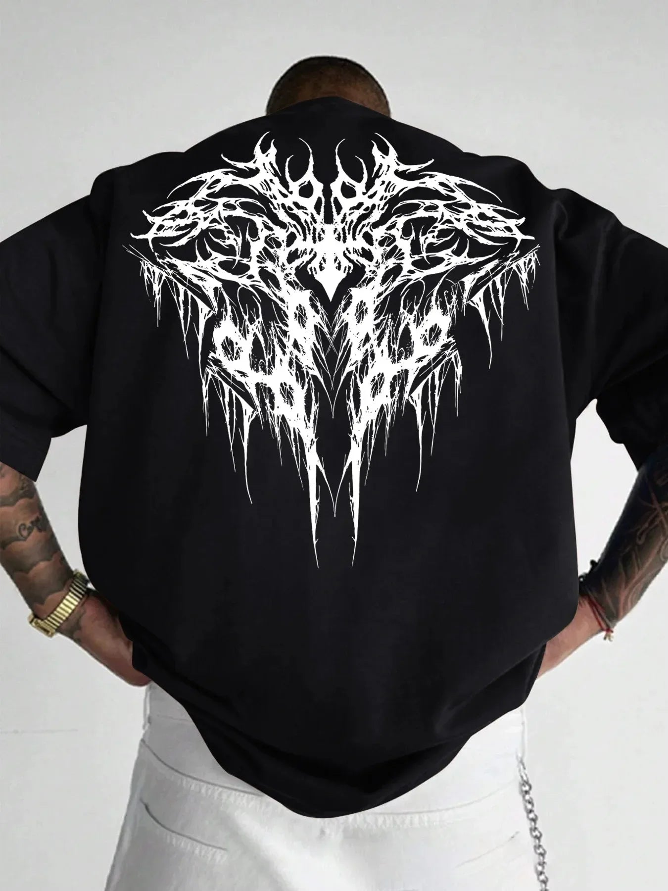 Gothic Style Geometric Print Unisex T-shirt 100% Cotton