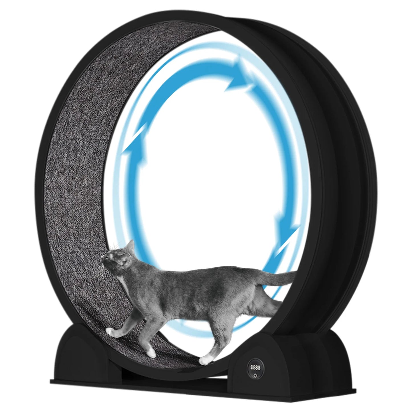 Cat Exercise Wheel, 45 Inch Quiet Cats Treadmill with Pedometer Running Wheel and Detachable Carpeted Runway, Interactive Toys