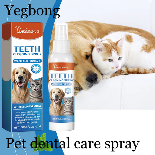 Pet Teeth Cleaning Spray Remove Teeth Stains Non-irritating Eliminate Bad Breath Prevent Tartar Pet Dental Care Spray