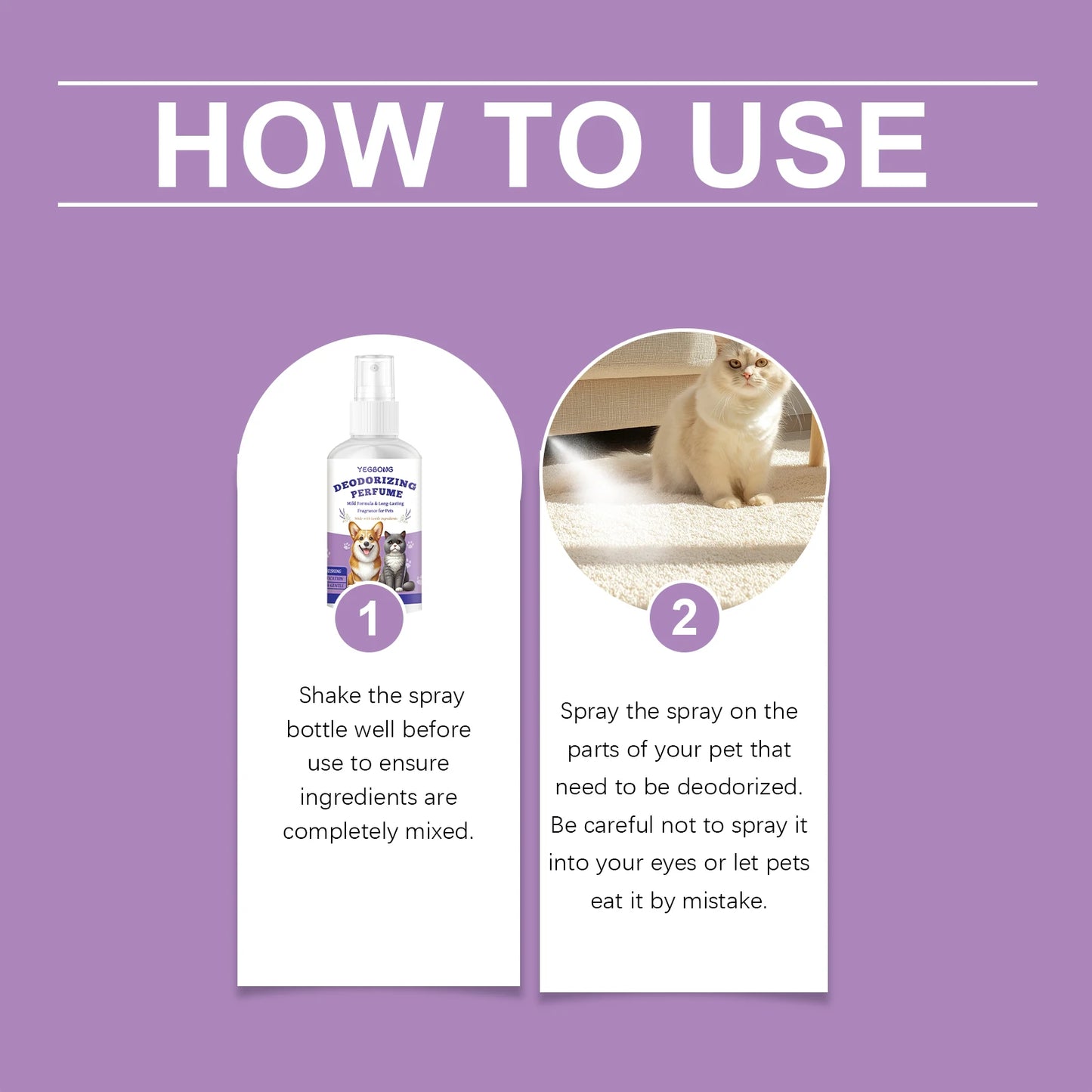 Pet Deodorizing Spray Eliminate Bad Odor Lasting Fresh Fragrance Non-irritating Refreshing Air Pet Deodorizing Spray