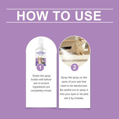 Pet Deodorizing Spray Eliminate Bad Odor Lasting Fresh Fragrance Non-irritating Refreshing Air Pet Deodorizing Spray