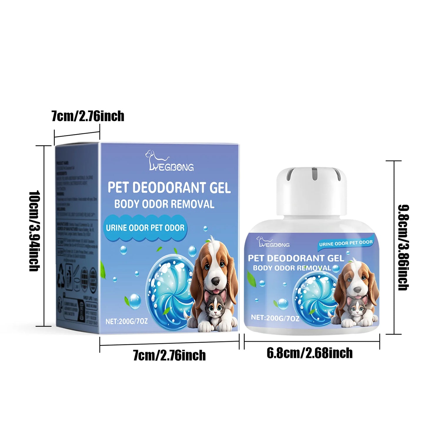 200g Pet Deodorant Gel Air Freshener Long-Lasting Natural Plant Fragrance Clean Cat Dog Body Odor Urine Odor Eliminator