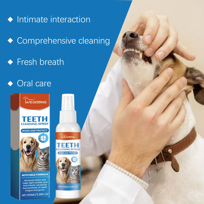 Pet Teeth Cleaning Spray Remove Teeth Stains Non-irritating Eliminate Bad Breath Prevent Tartar Pet Dental Care Spray