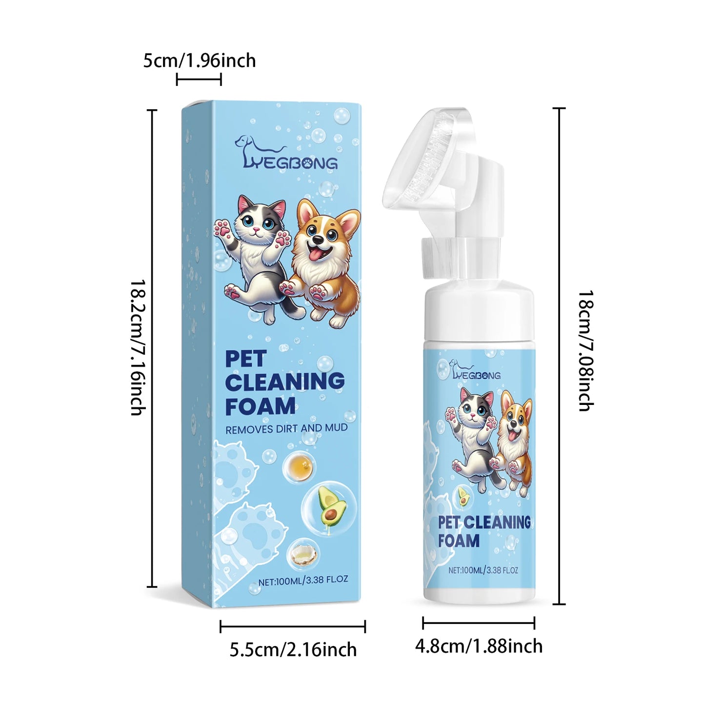 100ml Natural Pet Paw Foam Cleaner Rich Bubble Remove Dirt Promote Health Lasting Fragrance No-rinse Paw Wash for Dogs & Cats