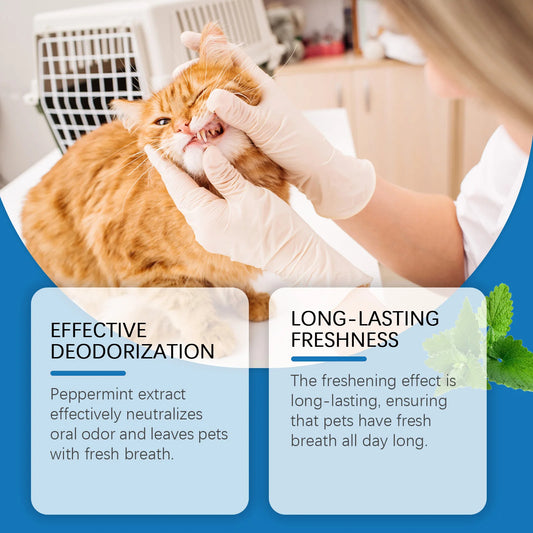 Pet Teeth Cleaning Spray Remove Teeth Stains Non-irritating Eliminate Bad Breath Prevent Tartar Pet Dental Care Spray