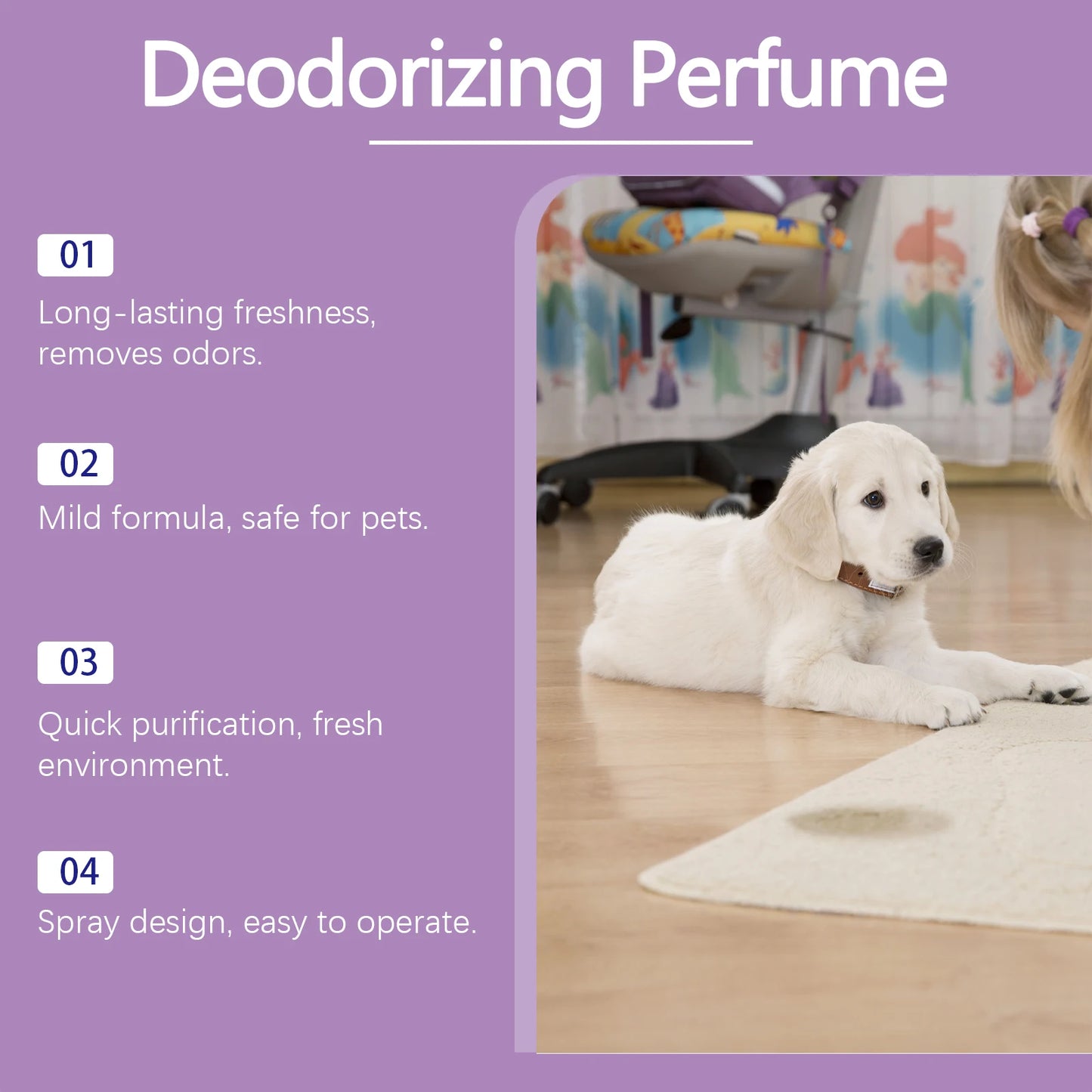 Pet Deodorizing Spray Eliminate Bad Odor Lasting Fresh Fragrance Non-irritating Refreshing Air Pet Deodorizing Spray