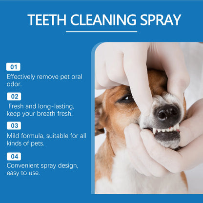 Pet Teeth Cleaning Spray Remove Teeth Stains Non-irritating Eliminate Bad Breath Prevent Tartar Pet Dental Care Spray