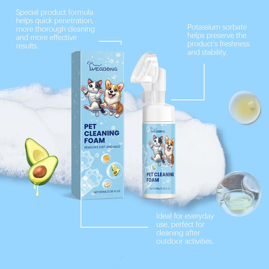 100ml Natural Pet Paw Foam Cleaner Rich Bubble Remove Dirt Promote Health Lasting Fragrance No-rinse Paw Wash for Dogs & Cats