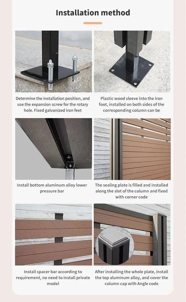 Vertical Aluminum Powder Coated Metal Fence/Panel with Slat Surface