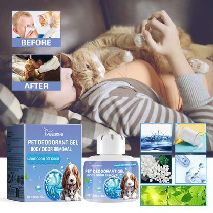 200g Pet Deodorant Gel Air Freshener Long-Lasting Natural Plant Fragrance Clean Cat Dog Body Odor Urine Odor Eliminator