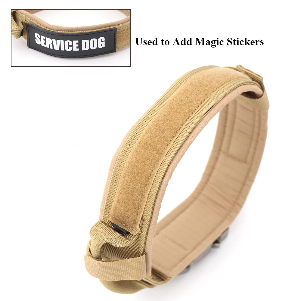 Dog Training Collar Adjustable Tactical Dog Collar and Leash Set Control Handle Pet Lead Collar for Medium and Large Dogs