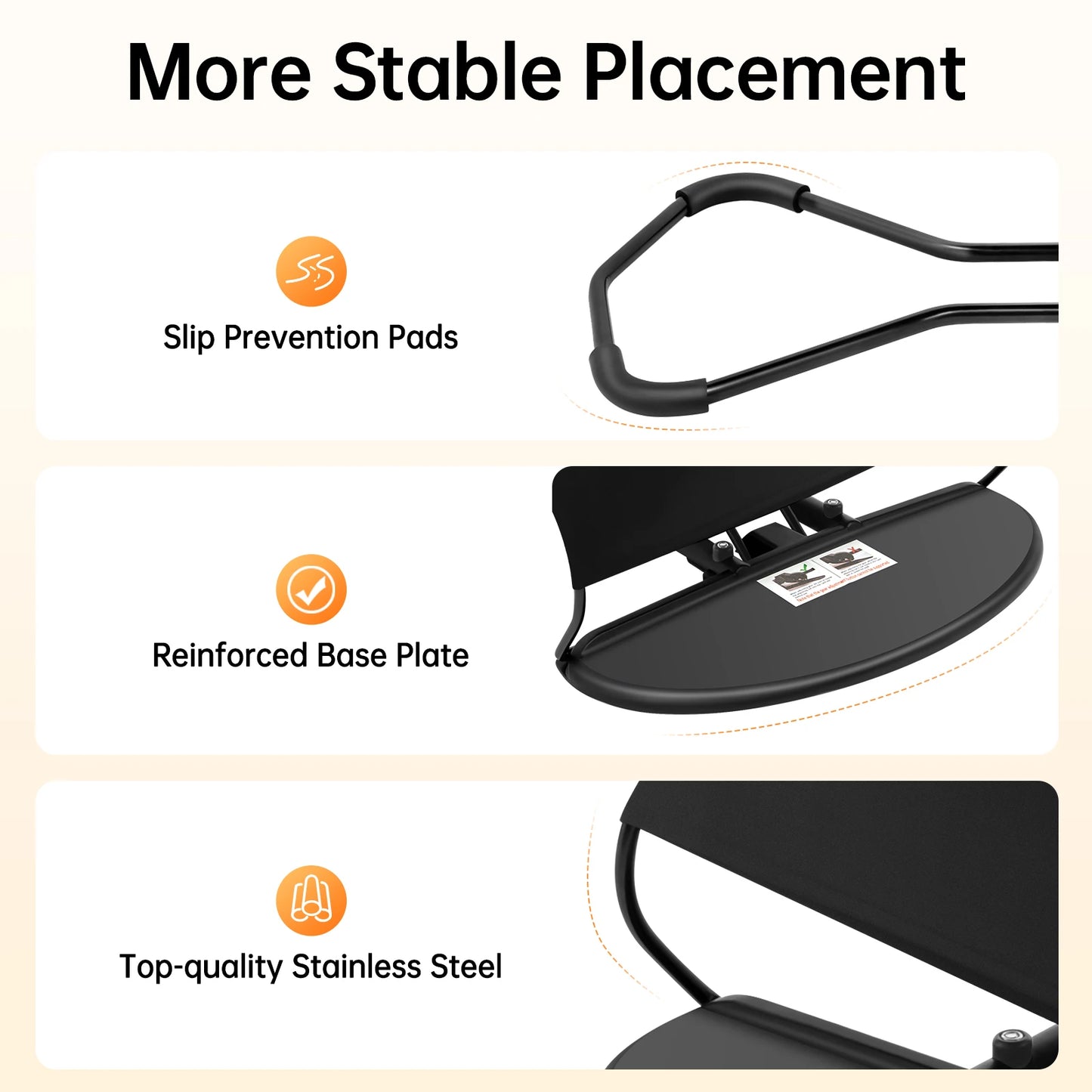 Pet Rocker Bed Foldable Chair Adjustable Height Breathable Stainless Steel Bracket