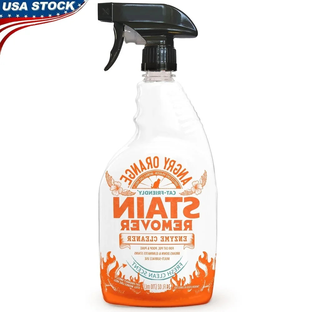 Cat Friendly Stain Remover Enzyme Cleaner Multi Surface Odor Eliminator Fresh Scent Pet Carpet Urine Feces Vomit 24oz