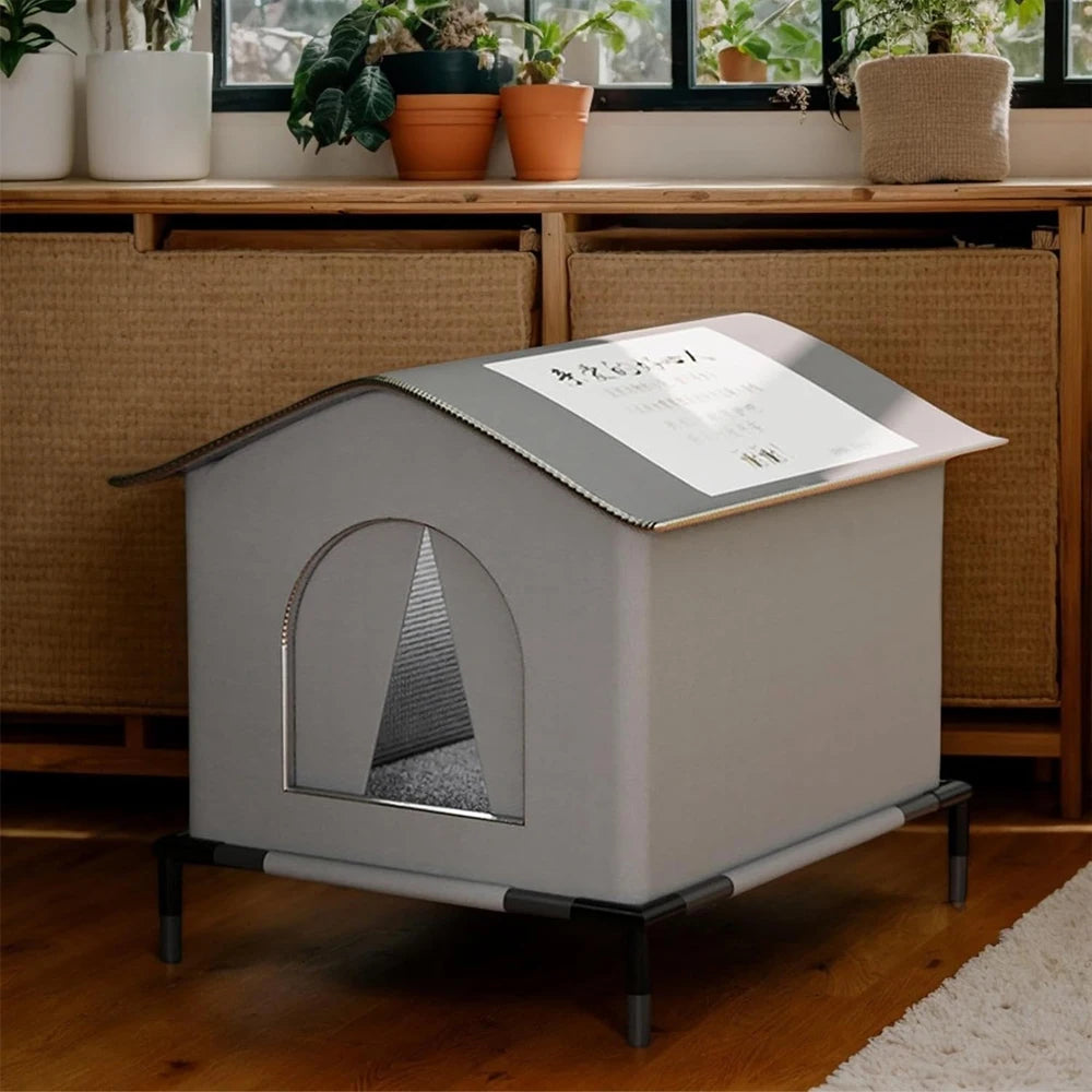 Stray Cat Houses with Mat Waterproof Shelter