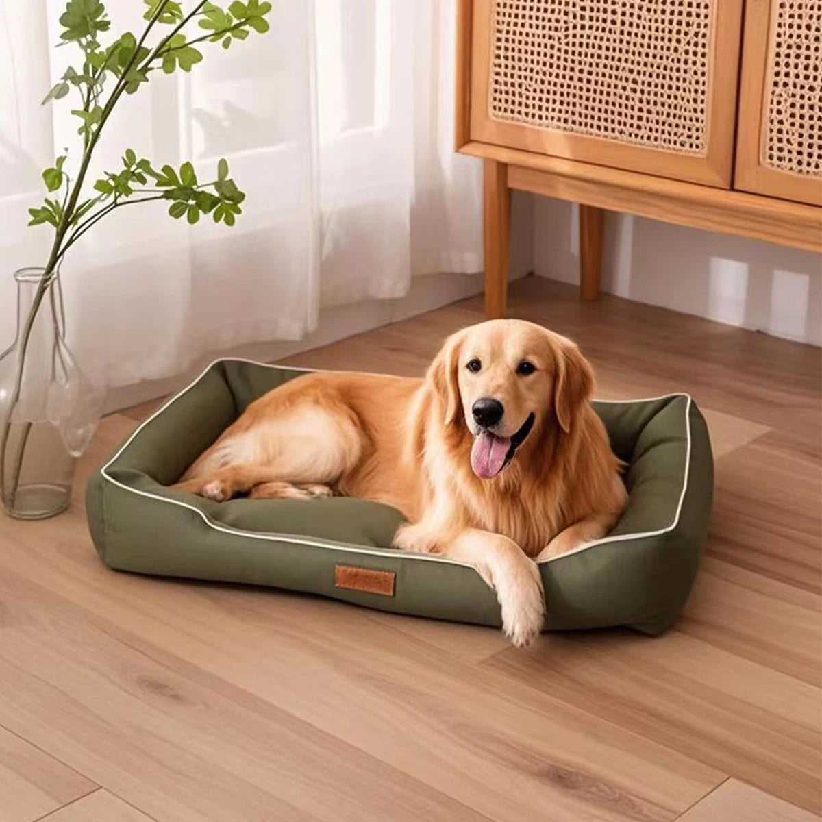 Four Season Square Dog Bed for Large Dog Mattress Bite-resistant Cat Bed Soft Thickened Dog Bed Waterproof Sofa Pet House Removable Pad