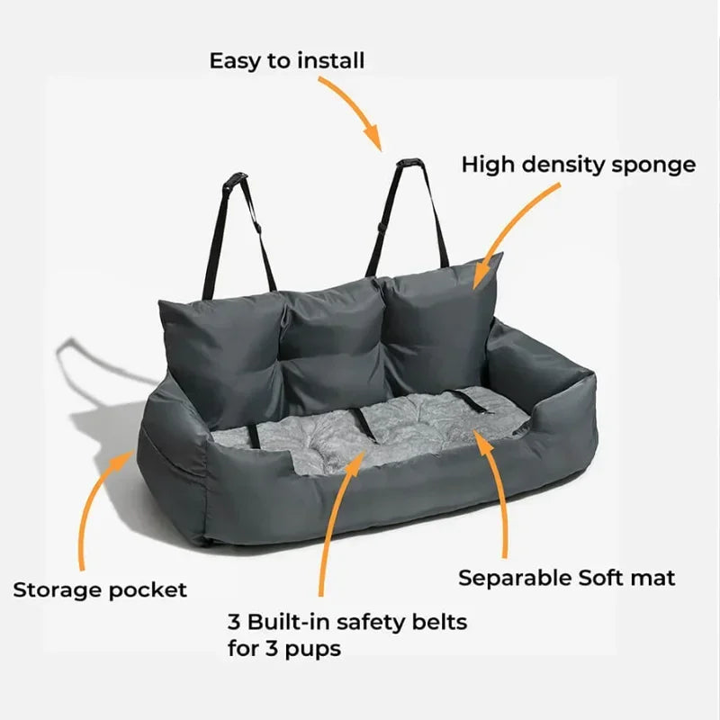 Dog Car Seat Cover for Travel, Thickened Cotton, Folding Hammock, Carrier Bag for Pets