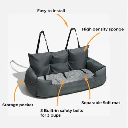 Dog Car Seat Cover for Travel, Thickened Cotton, Folding Hammock, Carrier Bag for Pets
