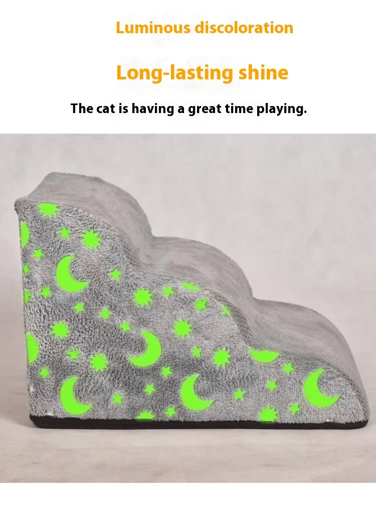 Creative Night Light  Pets Steps Foam Dog Secure Stairs Ramps Non-Slip Pet Protect Older Dogs Pet with Joint Pain Sofa Bed Ladde