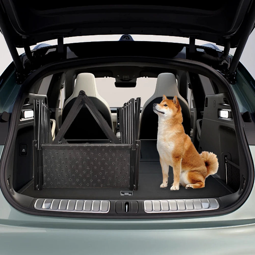 5 Steps Foldable Portable Dog Steps with Nonslip Surface Dog Car Ramp for Large Dog Support Up To 150 Lbs. for Cars and SUV Truck