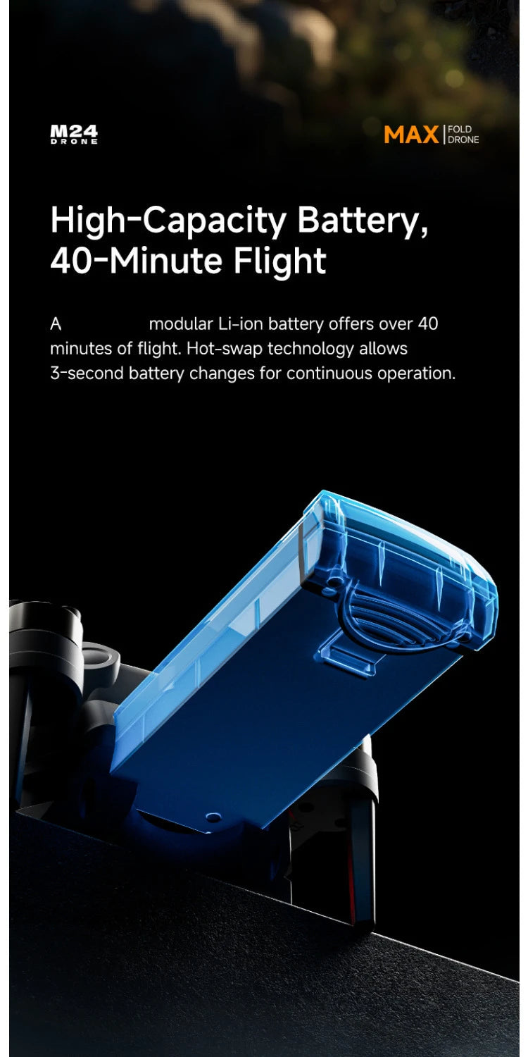 M24 8K GPS Drone with Large Touchscreen-5G Transmission Smart Obstacle Avoidance Auto Return Home Night Flight Tracking Lost Pats