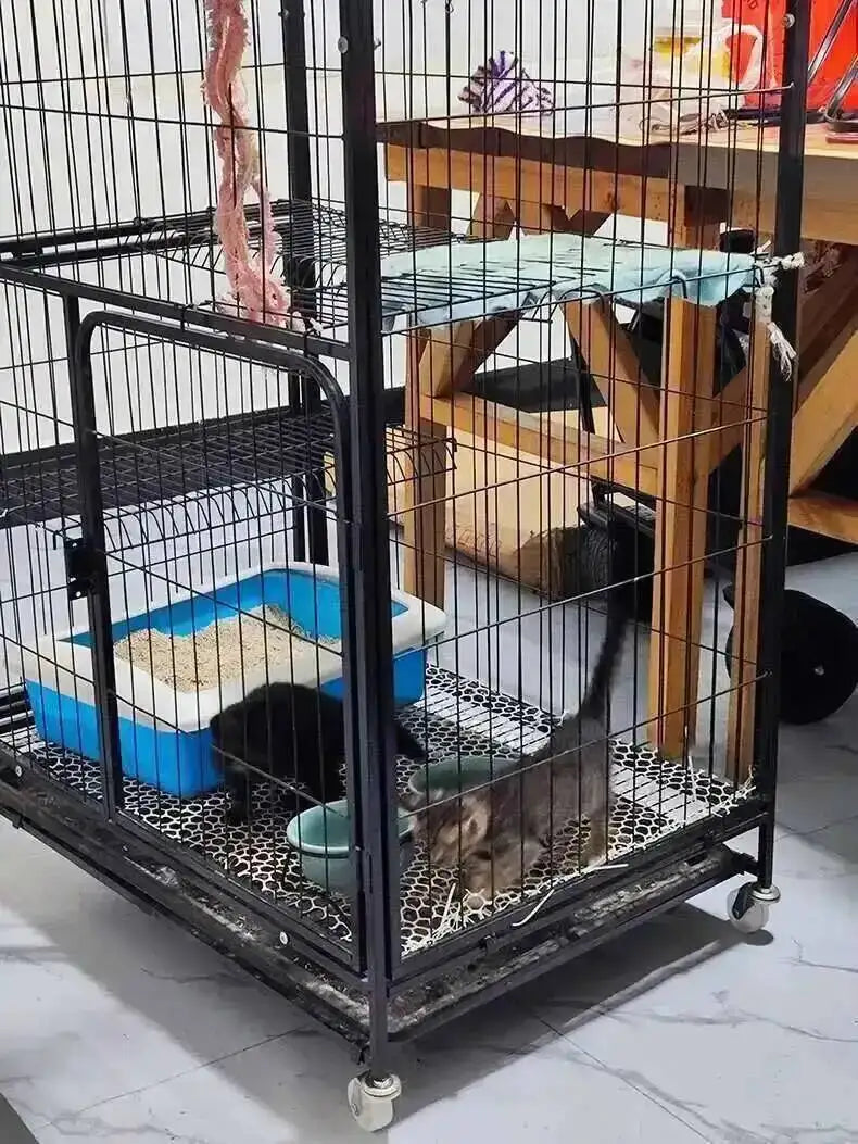 Large Activity Modern Iron Square Tube Mesh Cat Cat Cages Creative Pet Villa Luxury Cat Free House Space House Pet Supplies