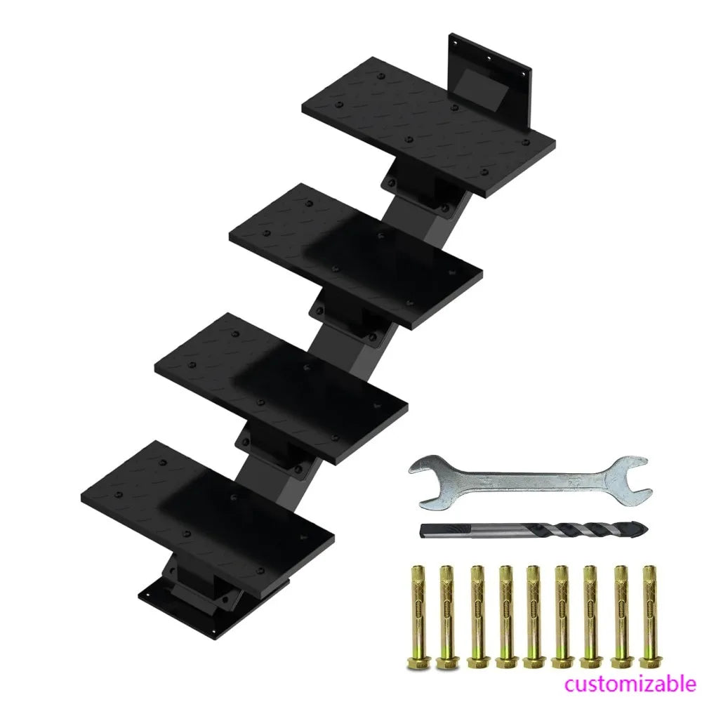 Metal Stringers for Stairs: Steel Deck Stringers with Step Riser and Tread for Indoor and Outdoor Use