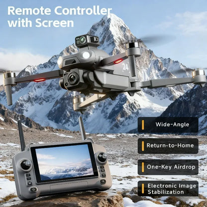 M24 8K GPS Drone with Large Touchscreen-5G Transmission Smart Obstacle Avoidance Auto Return Home Night Flight Tracking Lost Pats