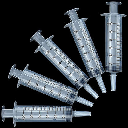 60/100ml Measuring Syringe Reusable Plastic Nutrient Filling Syringe Without Needle Syringe Glue Pet Feeding Needle Kitchen Tool