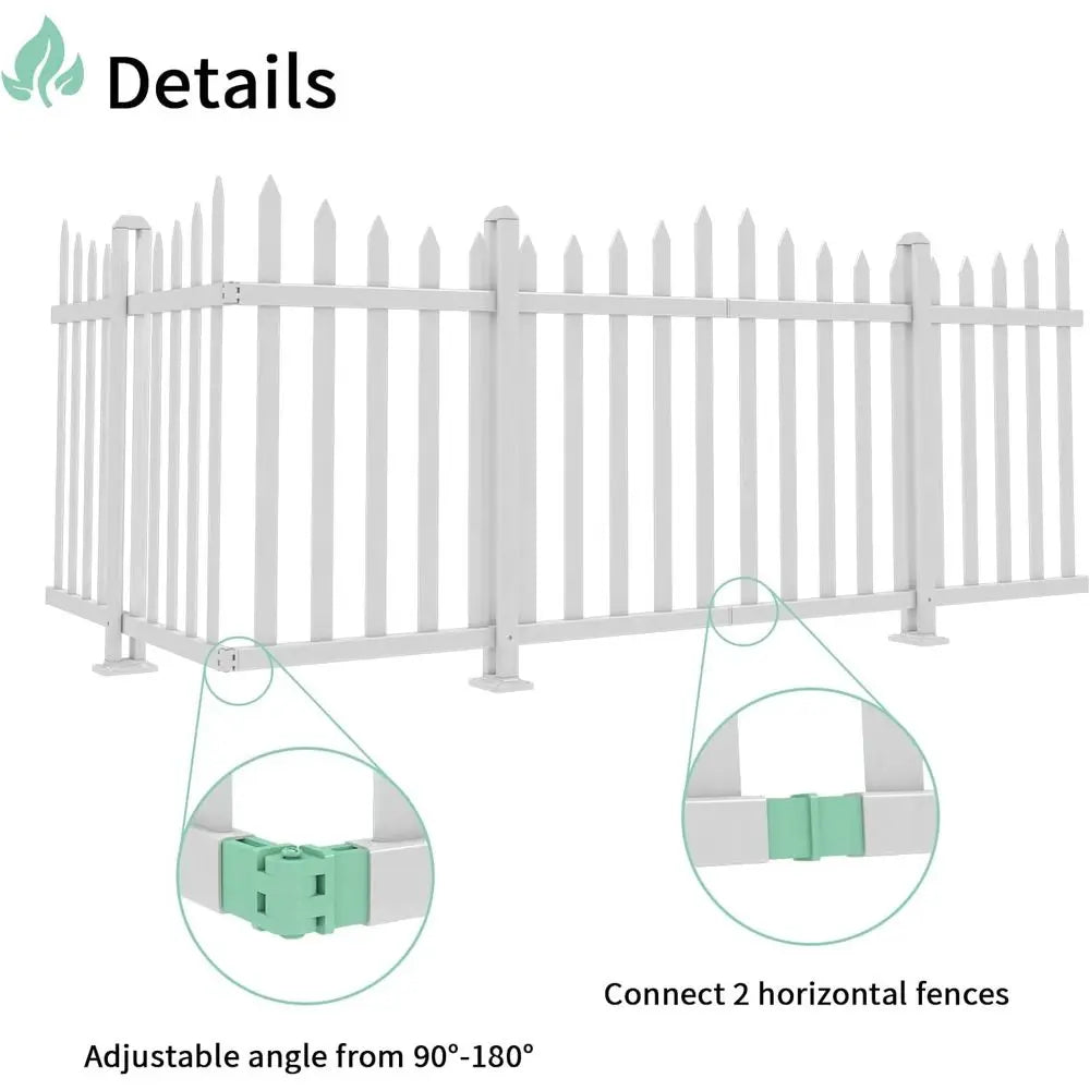 White Vinyl Scalloped Picket Fence Panels, 84 Long x 32 High, 20 Pickets for Outdoor Garden or Yard Decoration