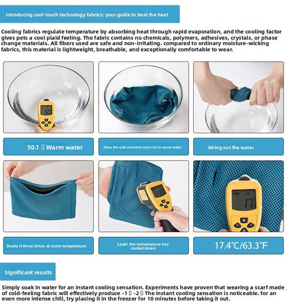 Summer Cooling Neck Triangular Scarf for small medium large for Pets