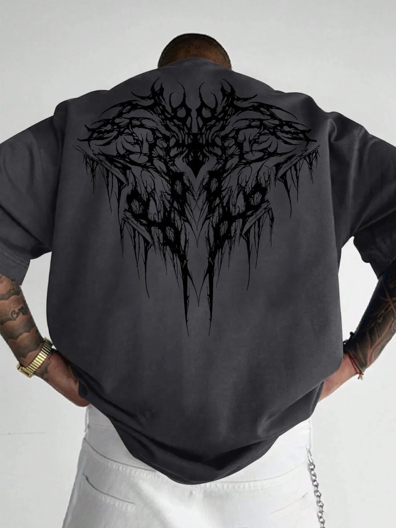Gothic Style Geometric Print Unisex T-shirt 100% Cotton