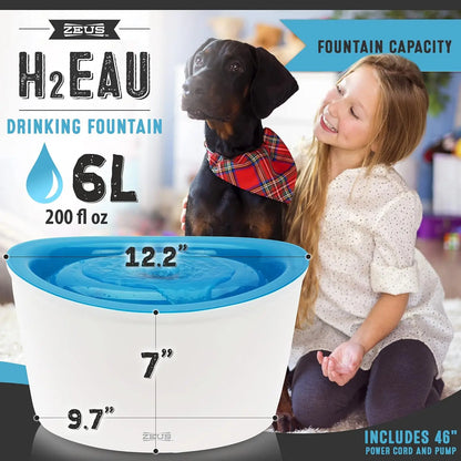 Fresh & Clear Elevated Pet Water Dispenser with Purifying Filter, 6L Large Capacity for Dogs and Cats