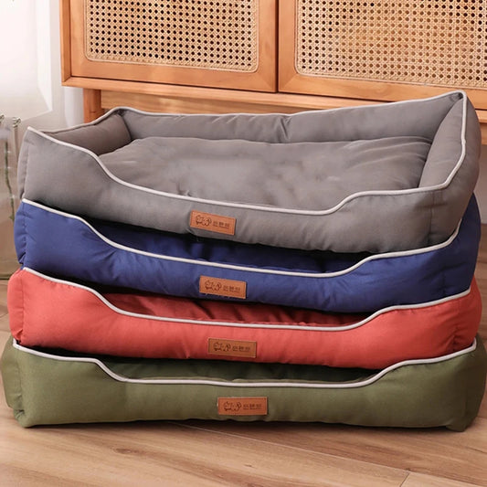 Four Season Square Dog Bed for Large Dog Mattress Bite-resistant Cat Bed Soft Thickened Dog Bed Waterproof Sofa Pet House Removable Pad