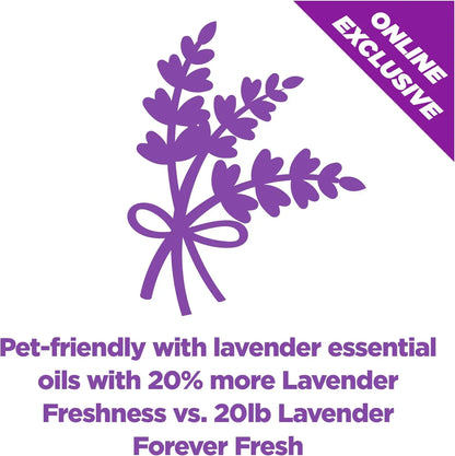 Lavender Scented Clumping Cat Litter for Multi-Cat Homes, Odor Control with Essential Oils, 18lb Bag