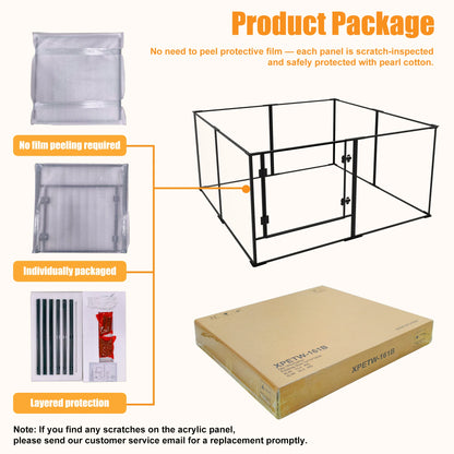 Large Acrylic Indoor Pet Playpen Enclosure Cage Fence Pet Whelping Box Full Visibility