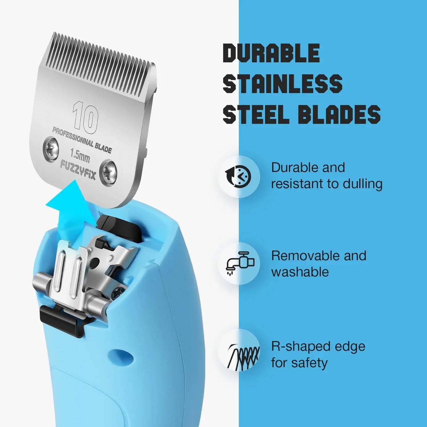 Professional Cordless Pet Clippers for Thick Matted Coats. 2-Speeds and Low Noise.