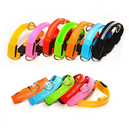 Luminous LED Illuminated collar lights up, flashes, and glows. Collar is comfortable, lightweight, skin-friendly, and stylish. The glowing, flashing, or luminous light makes your pet visible at night or in bad weather conditi
