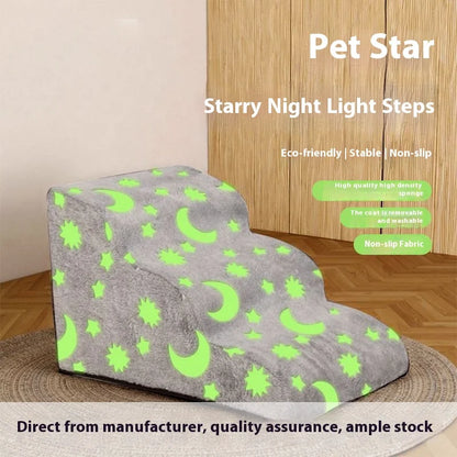 Creative Night Light  Pets Steps Foam Dog Secure Stairs Ramps Non-Slip Pet Protect Older Dogs Pet with Joint Pain Sofa Bed Ladde