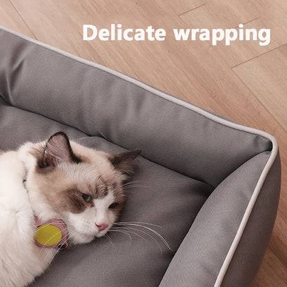 Four Season Square Dog Bed for Large Dog Mattress Bite-resistant Cat Bed Soft Thickened Dog Bed Waterproof Sofa Pet House Removable Pad