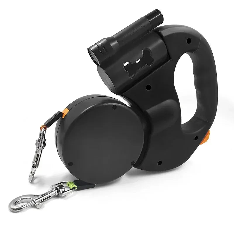3m Retractable Dog Leash For Small Dogs Reflective Dual Pet Leash Lead 360 Swivel No Tangle Double Dog Walking Leash With Lights