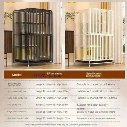 Large Activity Modern Iron Square Tube Mesh Cat Cat Cages Creative Pet Villa Luxury Cat Free House Space House Pet Supplies