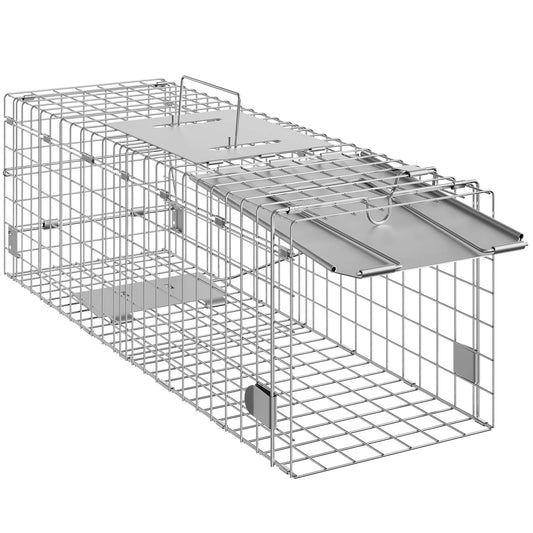 Live Humane Animal Cage Trap Stray Control Rescue Folding with Handle