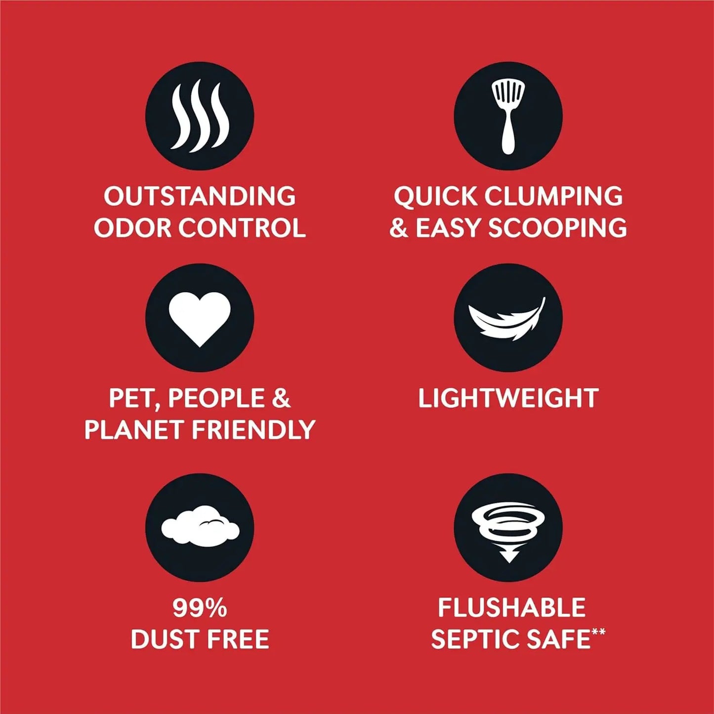 Natural Cat Litter, Quick Clumping & Flushable, 99% Dust Free, Long-Lasting Odor Control for Multiple Cats
