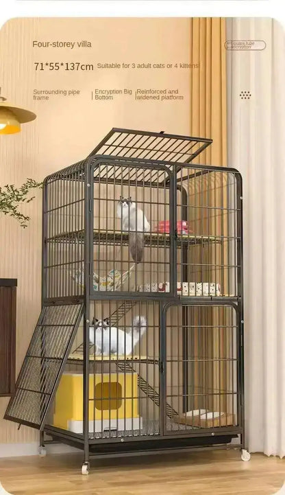 Large Activity Modern Iron Square Tube Mesh Cat Cat Cages Creative Pet Villa Luxury Cat Free House Space House Pet Supplies