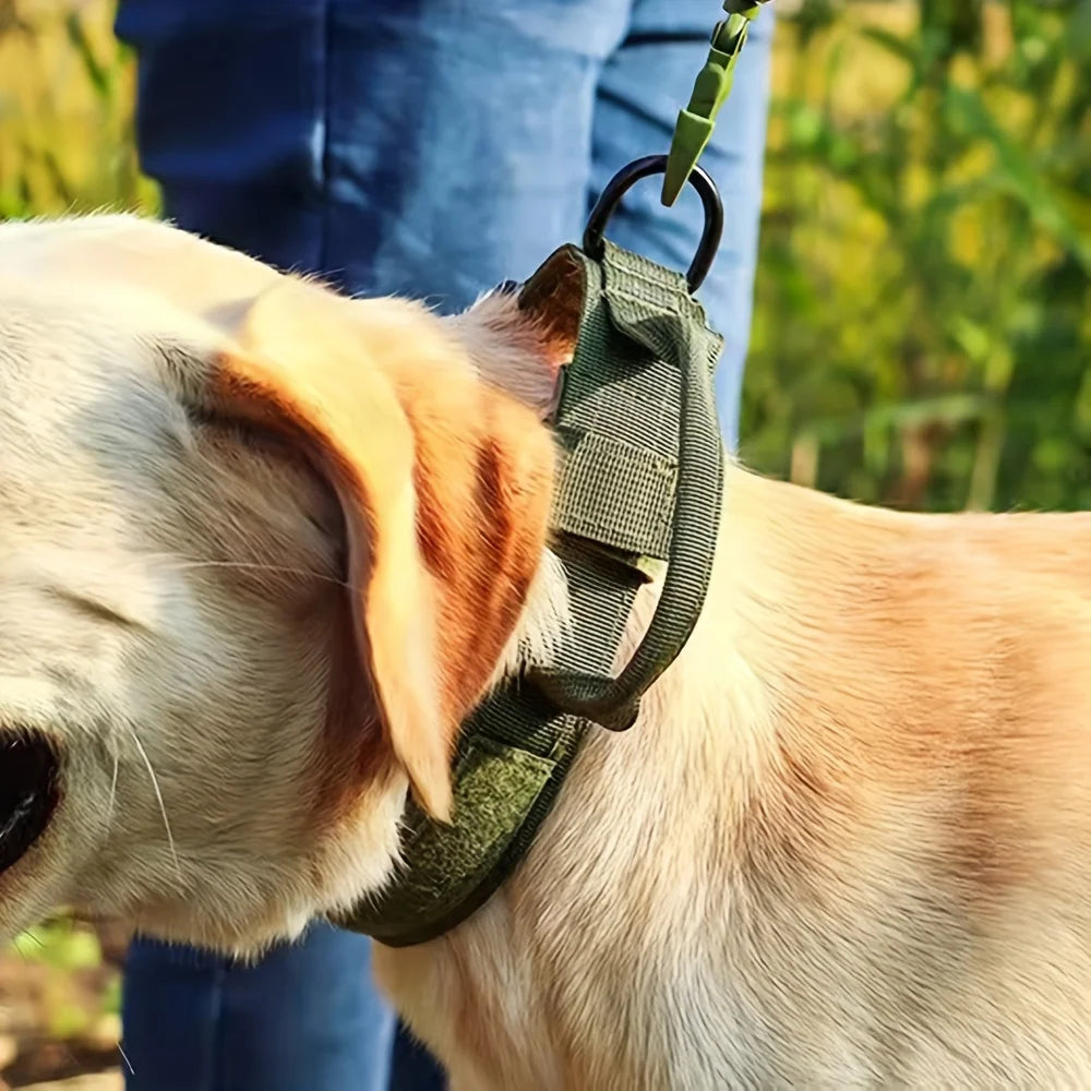 Dog Training Collar Adjustable Tactical Dog Collar and Leash Set Control Handle Pet Lead Collar for Medium and Large Dogs