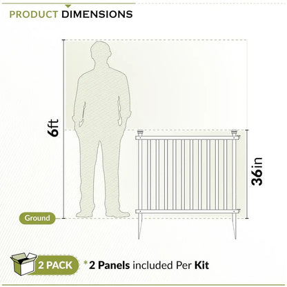 No Dig Zippity Baskenridge Temporary Vinyl Panel Fencing Kit for Yard.