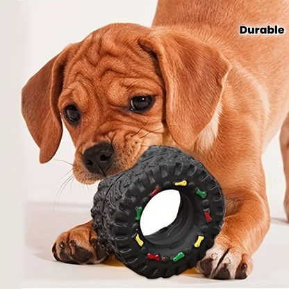 Puppy Teeth Training Toy Durable Dog Chew Wheel Interactive Sound Toy Chew-Resistant for Small Medium Dogs Pet Supplies