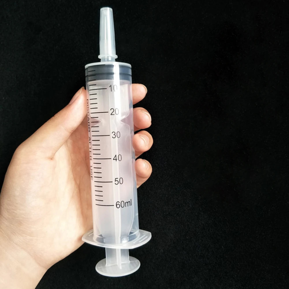 60/100ml Measuring Syringe Reusable Plastic Nutrient Filling Syringe Without Needle Syringe Glue Pet Feeding Needle Kitchen Tool