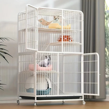 Black Square Tube Dog Cage Extra Large Free Space Pet Cat House Indoor Cat Houses For Small And Medium-Sized Cat Households